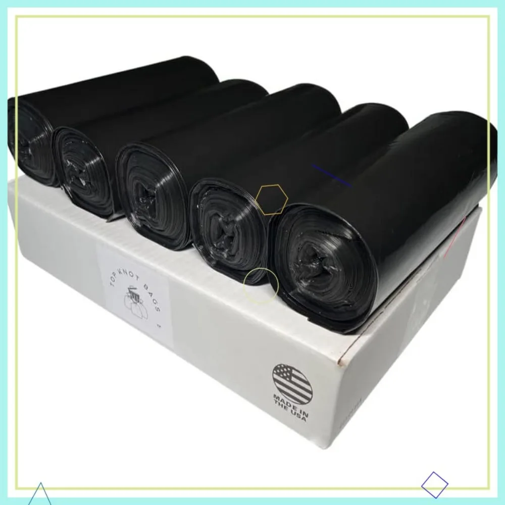 

45 Gallon Trash Bags 40X46" 1.5 Mil Black 100 Count Bulk Can Liners Made in USA