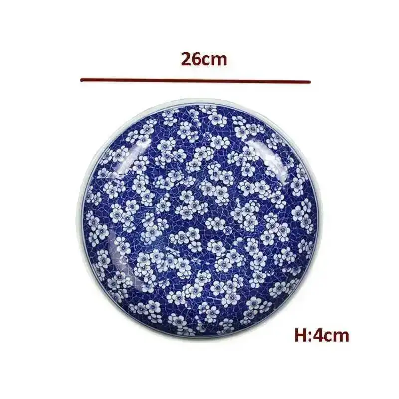 Chinese  Blue And White  Serving Plates Dish Bowl Retro Porcelain Tableware Home Dish Spaghetti Roast Turkey Roast Goose