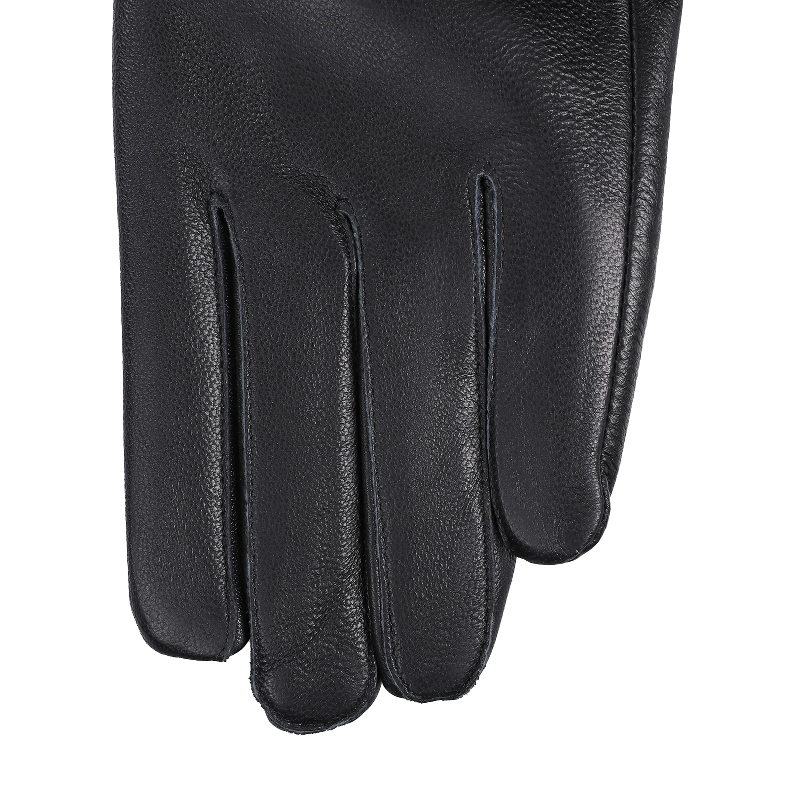 BOONJOVIA Women Genuine Lambskin Leather Gloves With Real Fox Fur Trim Cuff Winter Warm Driving Gloves-Velvet Lined