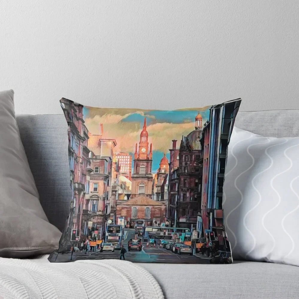 

Glasgow Streets Throw Pillow Elastic Cover For Sofa Covers For Sofas christmas pillowcases Pillow Case Christmas pillow