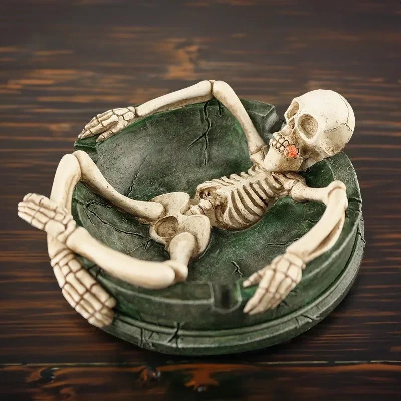 New Halloween Skeleton Ashtray Silicone Mold Can Be Used to Create Halloween Ashtray Decor Resin Plaster Cement Polymer Clay
