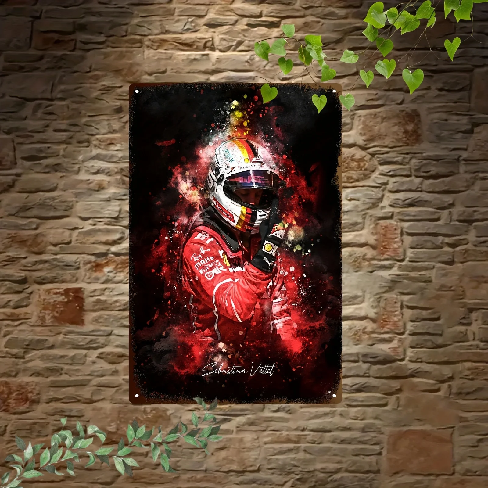Vettel Metal Iron Sign / - Durable Waterproof Racing Art Wall Decor for Garage, Bar, Living Room, Office Perfect Gift Fan