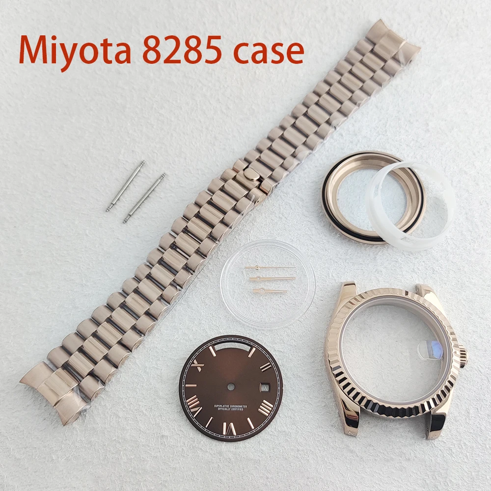 

Корпус Miyota8285, 39 мм, римский циферблат, автоматические часы из нержавеющей стали, сапфировое стекло, подходят для аксессуаров для часов с механизмом 8285