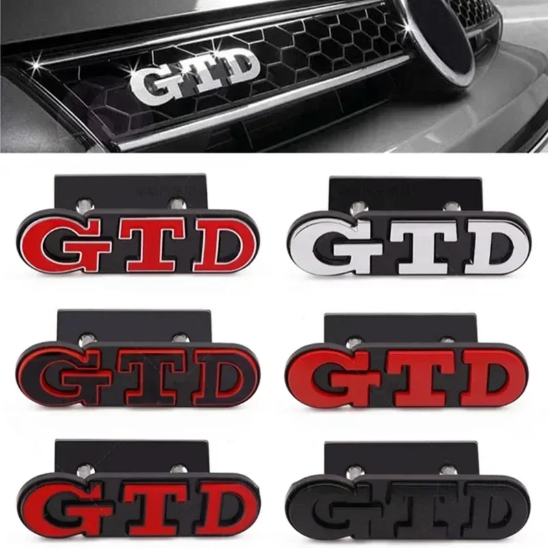 3D Metal GTD Logo Emblem Badge Car Front Grill Rear Trunk Sticker For Volkswagen VW POLO Golf 4 5 6 7 7 MK2 MK4 MK5 MK6 MK7 MK8
