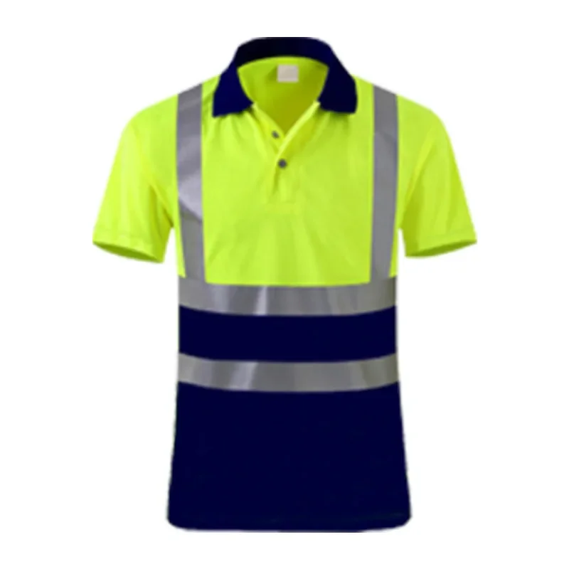 Imagem -04 - Reflexivo T-shirt Colete de Segurança com Fitas de Reflexão para Homens Colete de Trabalho Workwear Amarelo Fluorescente