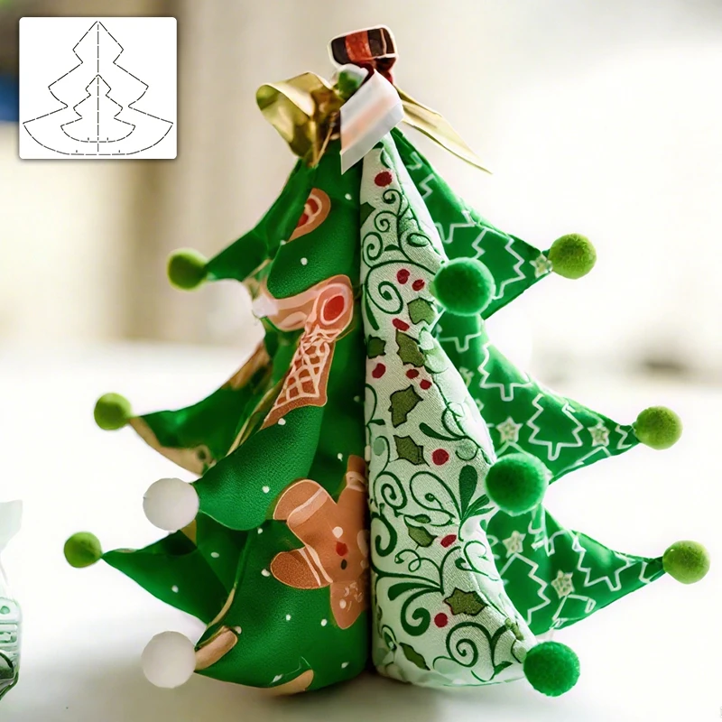 YOMDID 1 Stück handgefertigte DIY-Weihnachtsbaum-PET-Nähvorlage für Feiertagsdekorationen, Heimdekorationsartikel und Weihnachtsschmuck