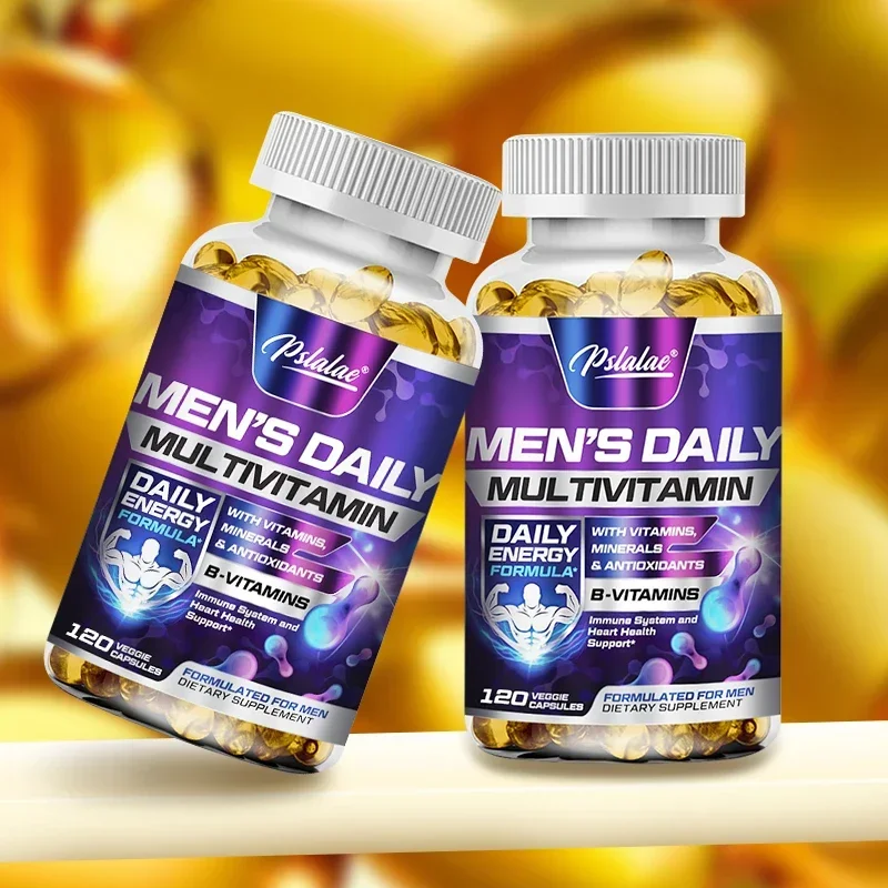 Suplemento multivitamínico con vitaminas A, B, C, D y E para soporte energético y Zinc para la salud inmunológica, productos para la salud de los hombres