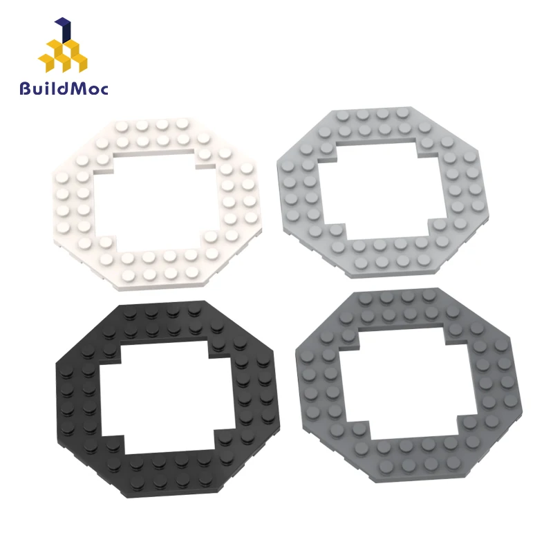 BuildMoc 1PCS Assembles Particles 6063 Octagonal Middle Hollow Board Bricks Building Blocks Replaceable Parts Toys For Gift