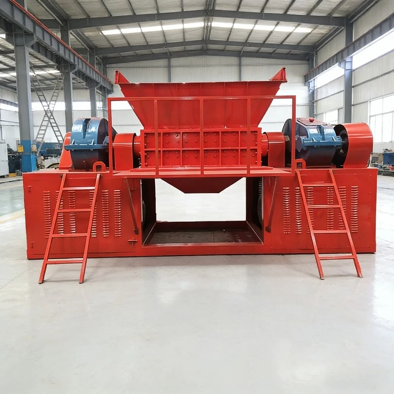 Double Shaft Shredder Customized for Waste Tire Recycling with High Strength Material for Tire Rubber and Metal Materials