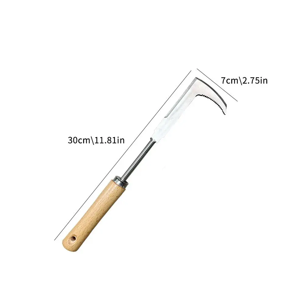 Imagem -06 - Manual Cortador de Grama L-shaped Weeding Foice Jardinagem Crack Fenda Weeding Tool Weeding Handle Aço Inoxidável