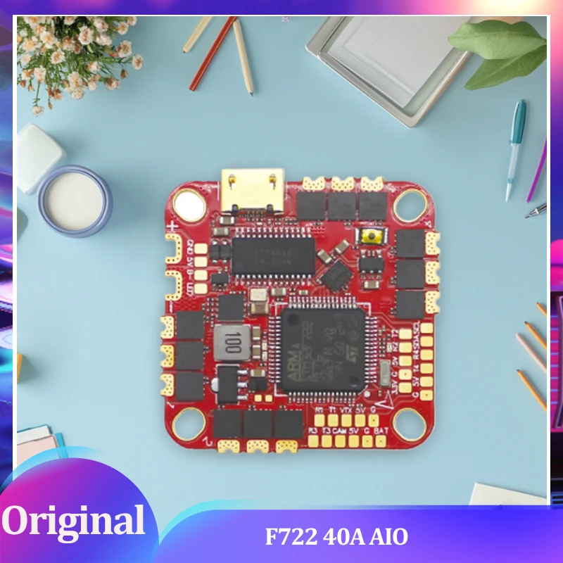 HAKRC F722 40A AIO Flight Controller Built-in 40A ESC STM32F722RET6 AT7456E OSD Barometer 5V/3A BEC Dual USB FPV