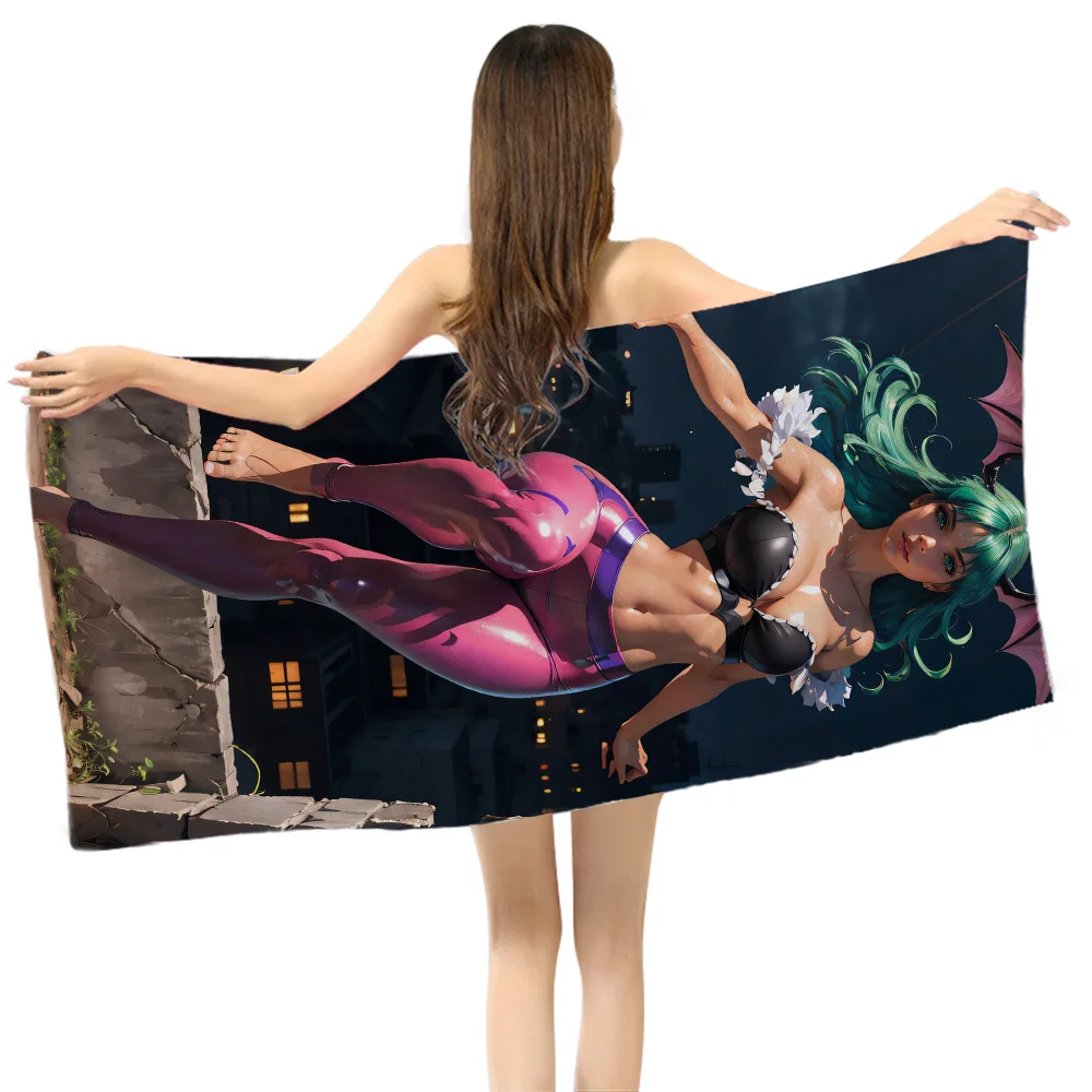 NEW Towel Morrigan Aensland Microfiber Bath Bathroom Shower Facecloth Anime Manga Handtowel