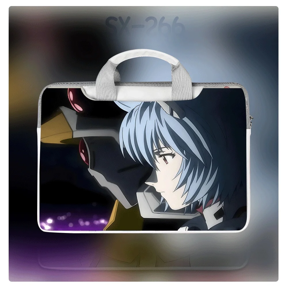 

Сумка для ноутбука с изображением персонажей аниме EVA Evangelion, 12-16 дюймов, ударопрочный и водонепроницаемый портфель из ПУ с молнией, защитный чехол для планшета