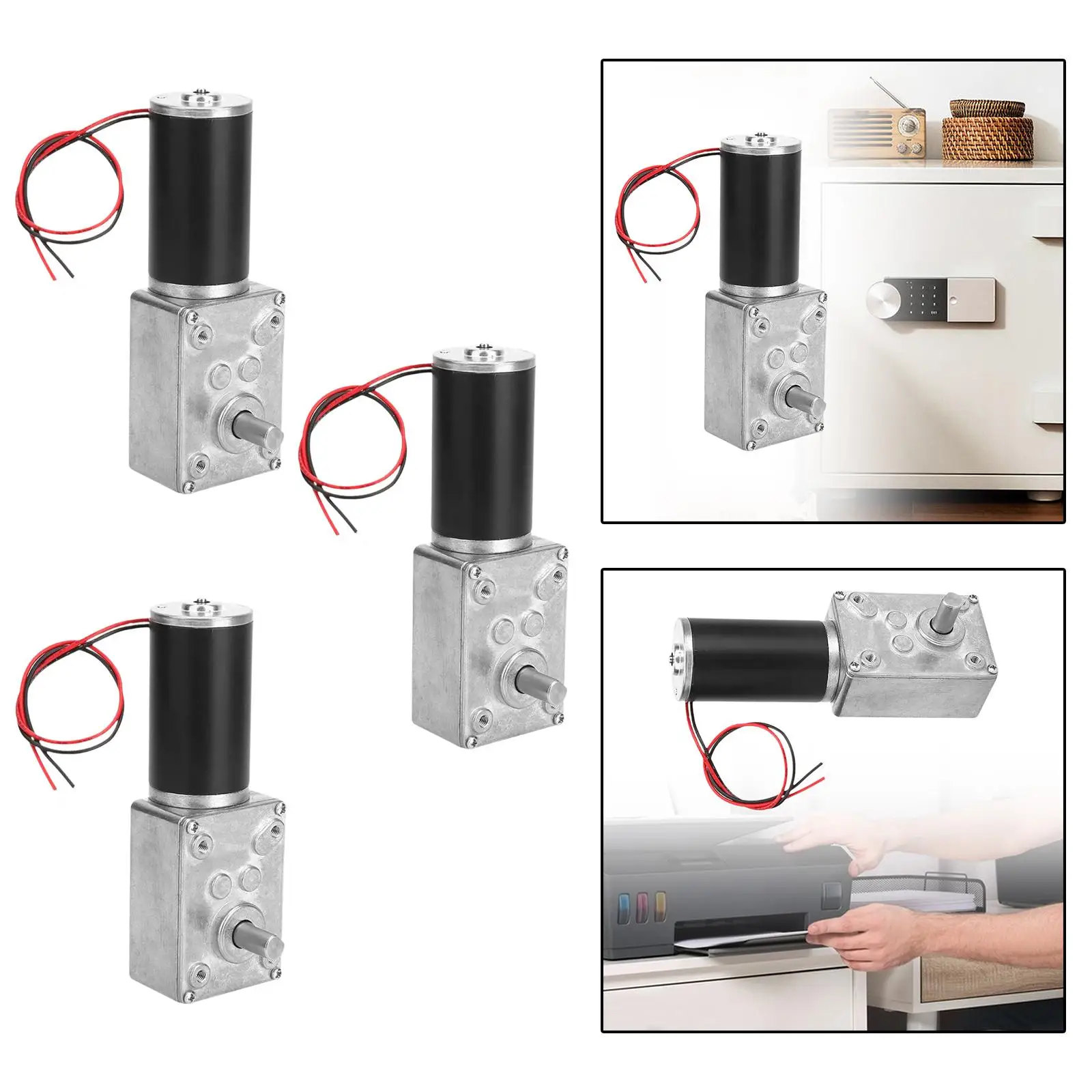 DC 12V Turbo Geared Motor High Torque Powerful Versatile Sturdy Ball Bearing Design Turbine Reducer Motor 8mm Shaft