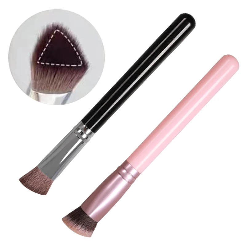 แปรงเน้นข้อความบนใบหน้ามุมสามเหลี่ยมคอนซีลเลอร์แปรงสําหรับ Dark Eye Circles จุดปกปิด Make Up Tools สําหรับผู้หญิง