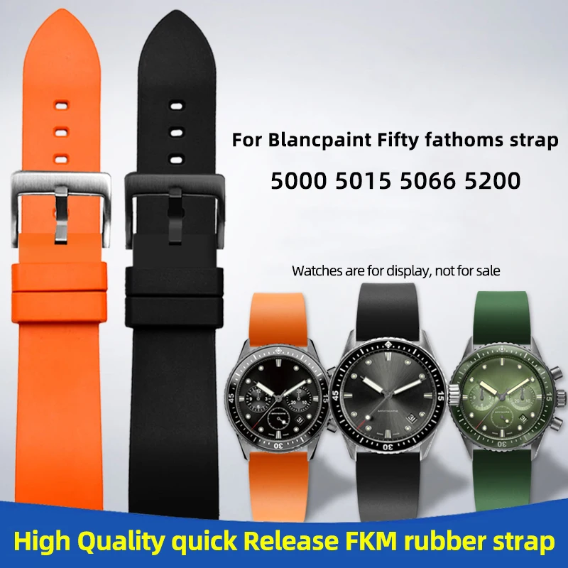 20 mm 23 mm Kautschukarmband für Blancpain Fifty Fathoms 5000 5015 5066 5200 Schnellverschluss-Uhrenarmband für Männer und Frauen, universelles Armband