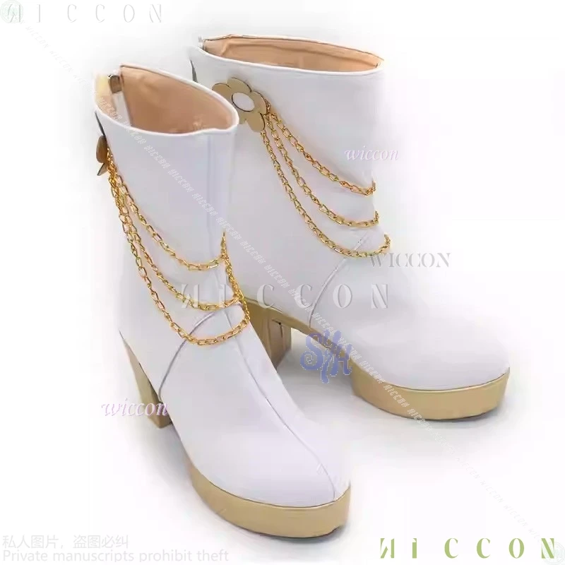 

Huntrix Корея Девушки Группы Идол Мира Сапоги Аниме Фильм Kpop Демон Косплей Золотая Сцена Белые Пинетки Обувь Хэллоуин Женский Размер