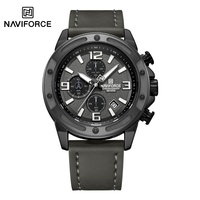 NAVIFORCE Man Watch Business Leather Strap Watch Display Multi functional Waterproof Quartz Timing Night Light Boy Wrist Watch