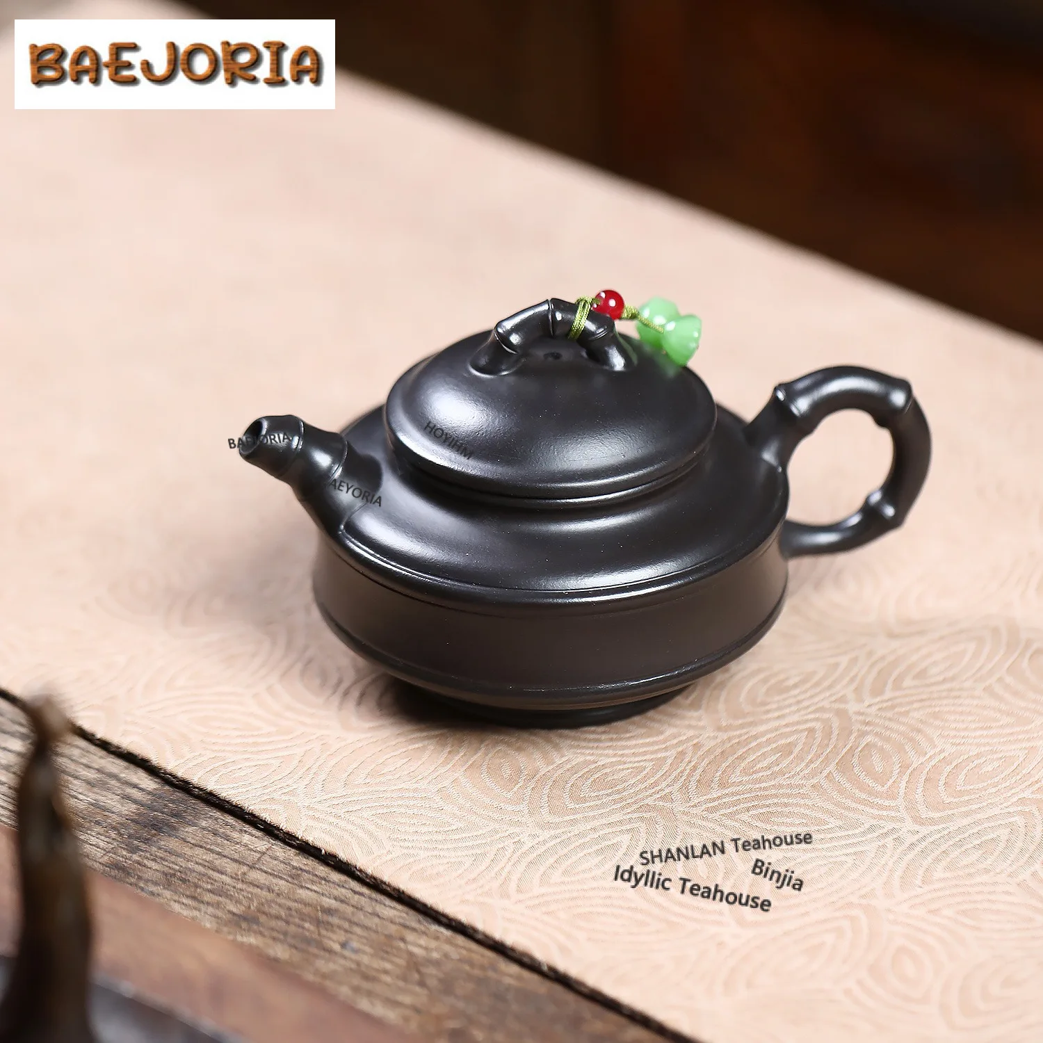 

200ml Yixing Purple Clay Teapots Handmade Double Line Bamboo Drum Pot Raw Ore Dahongpao Covered Ash Mud Kettle Zisha Tea Set