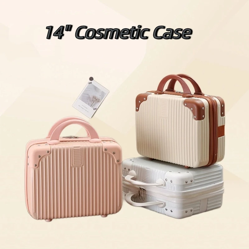 

Inch 14 Handheld Suitcase Travel Makeup Case Women's Portable Simple Cosmetics Toiletries Storage Box