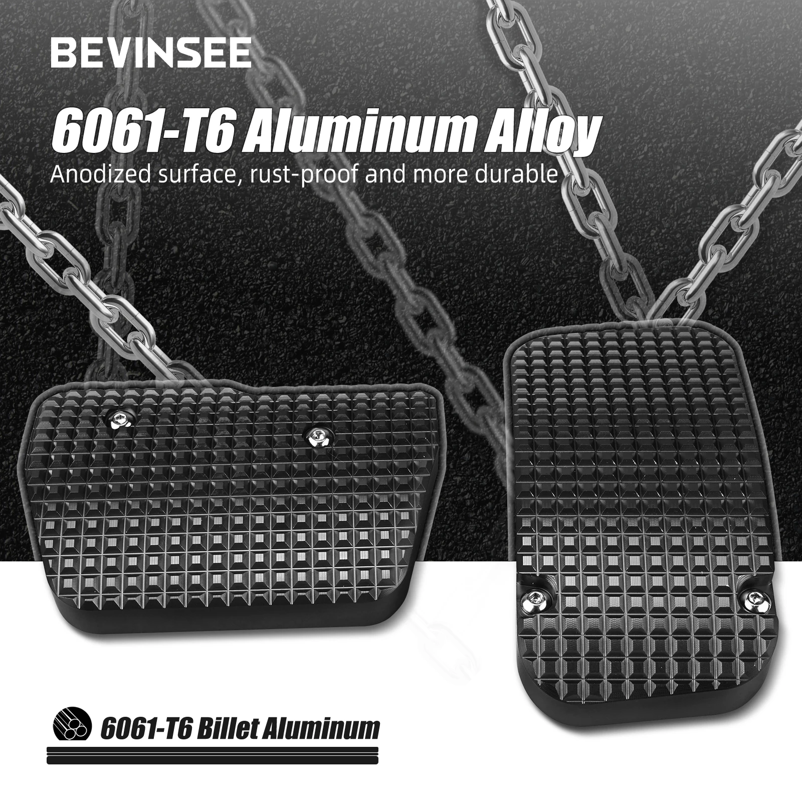 BEVINSEE Aluminum Automatic Pedals Left Hand Drive for VW for Golf MK7 for Audi A3 RS3 8V for Seat Leon 5F 5Q1723503F 5Q1723143B