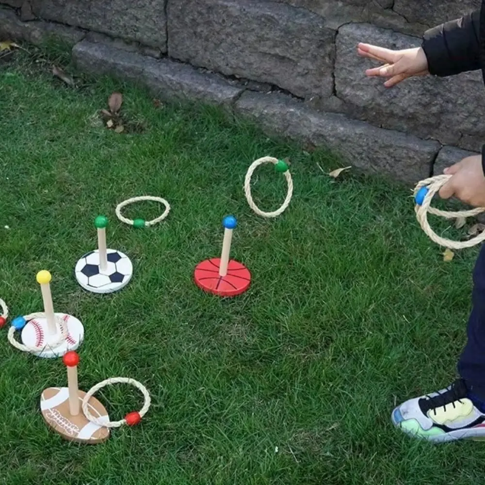 Juego de lanzamiento de anillo de cuerda con temática, juego sensorial, anillo de reunión familiar, juguete de lanzamiento, bolsa de arena de entrenamiento, juego de aro de pelota al aire libre