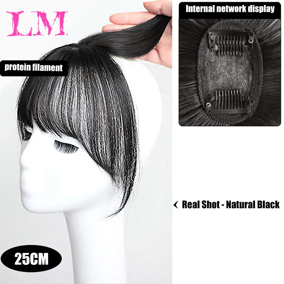 LM 3D Bang Wig Women\'s Natural Forehead and Head Replacement Wig Pieces Summer Light and Thin True Hair Covering White Hair