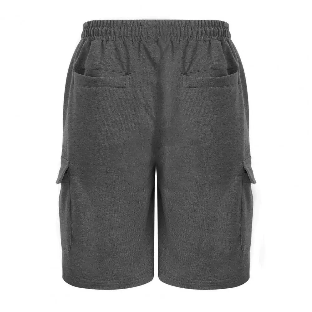 Short cargo à taille élastique pour homme avec poches renforcées, short décontracté durable, cordon de serrage élastique pour le fitness