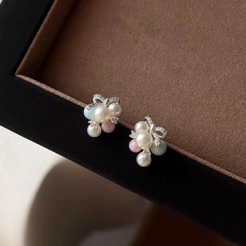 Sommerliche, dopamin-inspirierte, farbenfrohe Trauben-Ohrringe mit Perlen für Damen und Mädchen – Neues Design 2026, einzigartiger Ohrschmuck – Detail 8