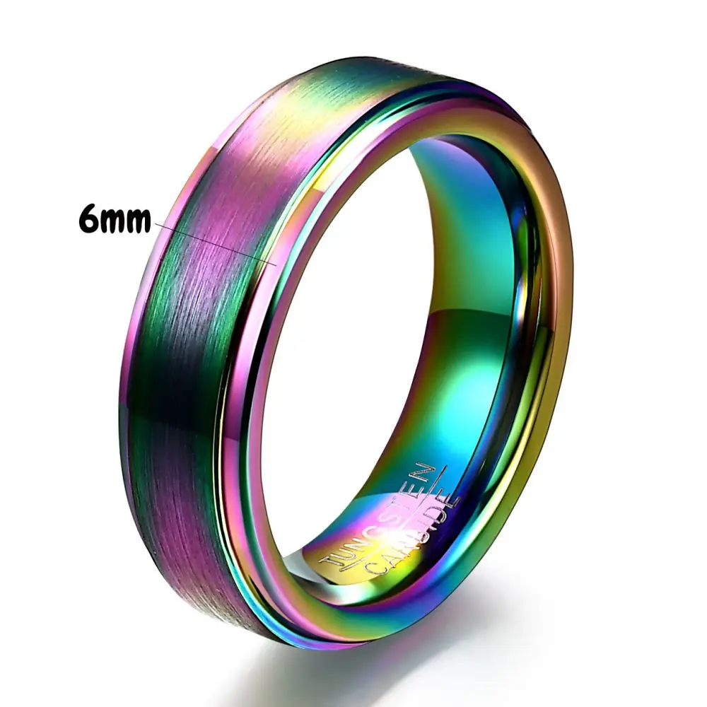 4MM/6MM/8MM Wolfram Stahl Ring für Frauen Männer Cut Polygonale Paar Ringe hochzeit Schmuck und Zubehör Großhandel – Detail 6
