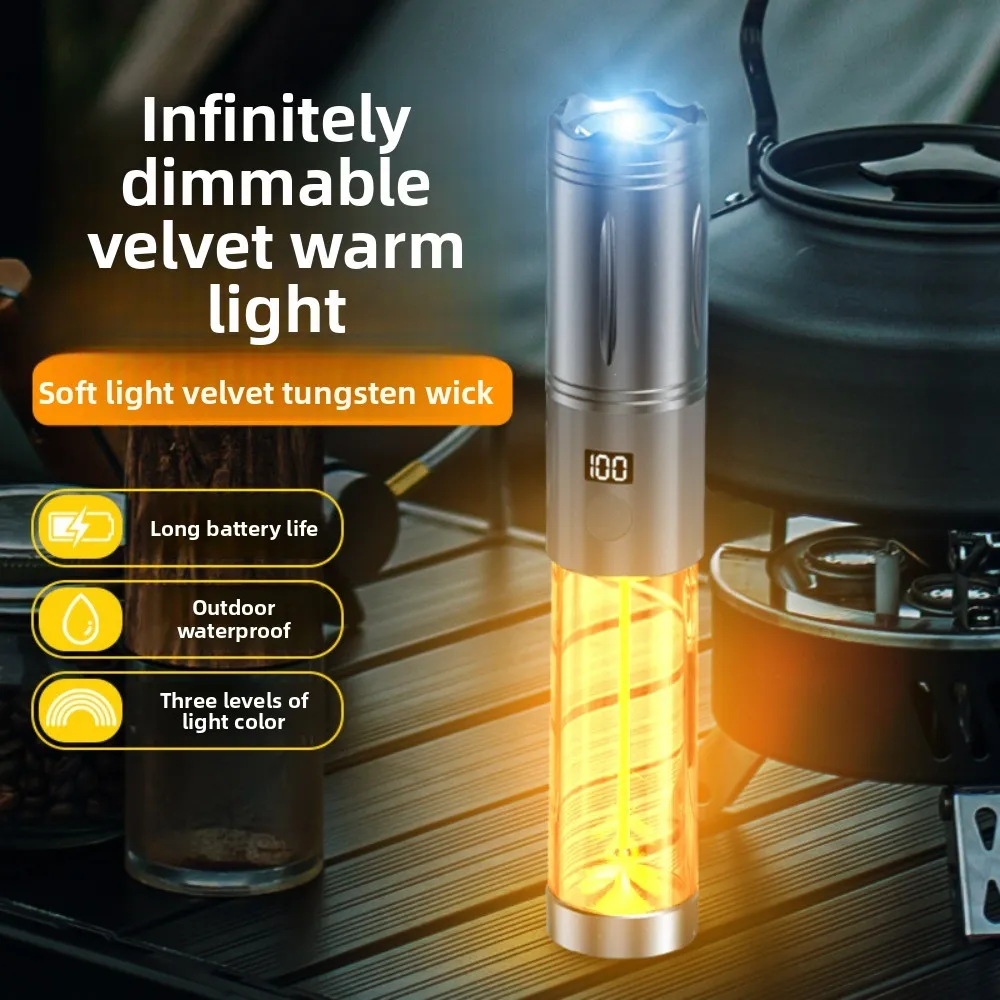Outdoor Multi-functional Portable LED Camping Light Flashlight Ambient Lantern with Bright Lighting Modes Camping Hiking Picnic