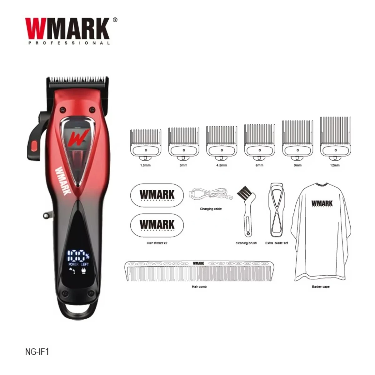 WMARK Cordless Hair Trimmer 10000 RPM for Men