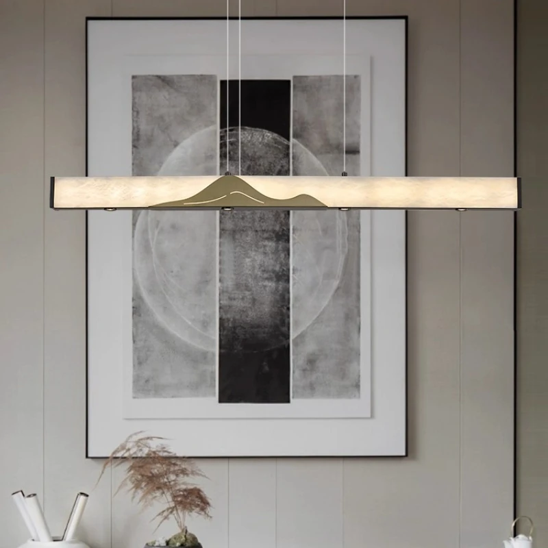 

New Chinese marble chandelier restaurant light Zen Chinese style bar table tea