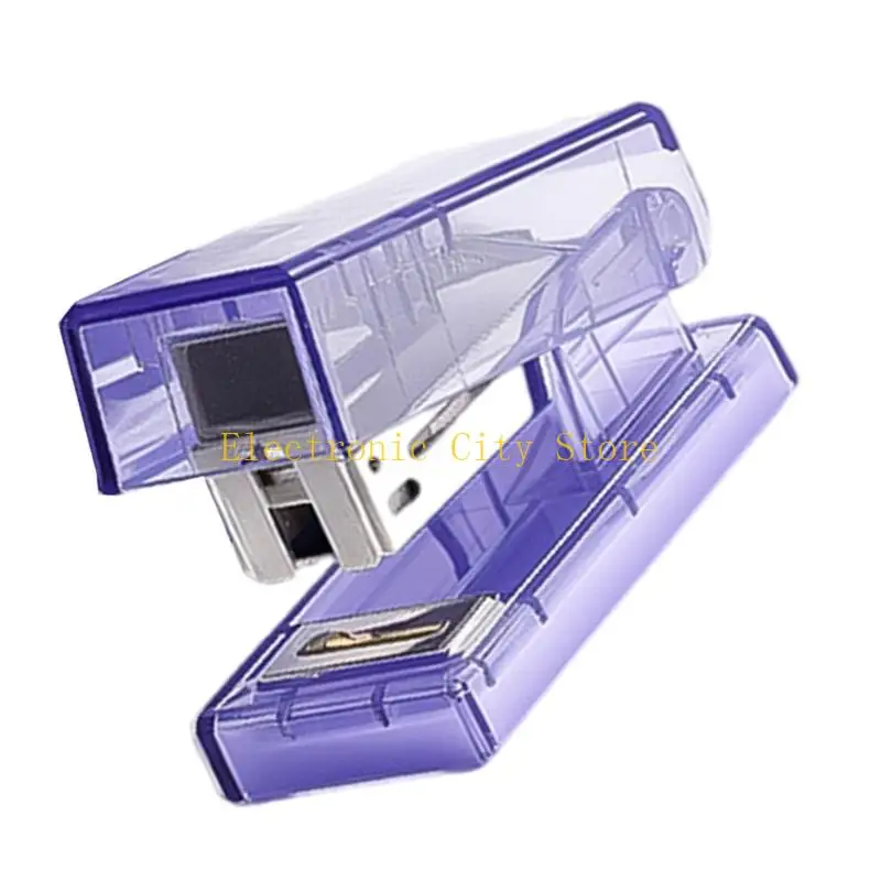 Clear Mini Stapler 10 Sheets Capacity with 1000Pcs Staple for Office School Home HU8D