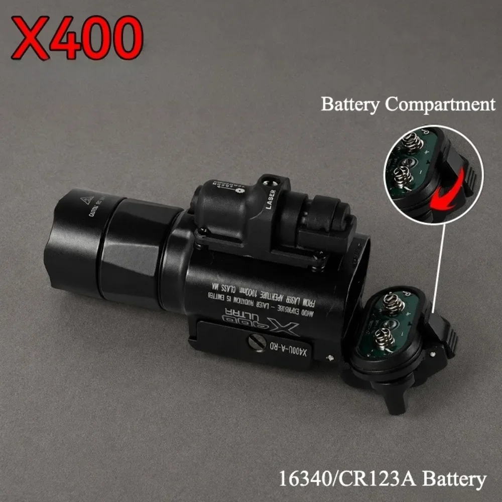 X400/X300 Taktische Taschenlampe Combo Rot-Grün-Punkt 1000 Lumen LED-Visierlicht für Picatinny-Schiene, Airsoft & Jagd – Detail 7