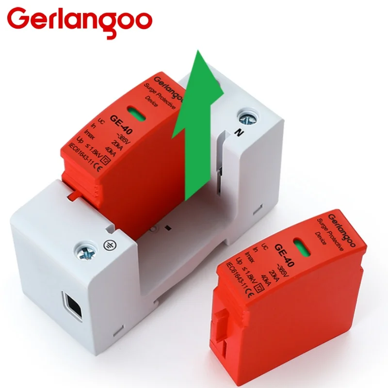 حامي عرام البرق المنزلي AC SPD 1P 2P 3P 4P 40KA 60KA 220V 385V AC جهاز صواعق الجهد المنخفض #6