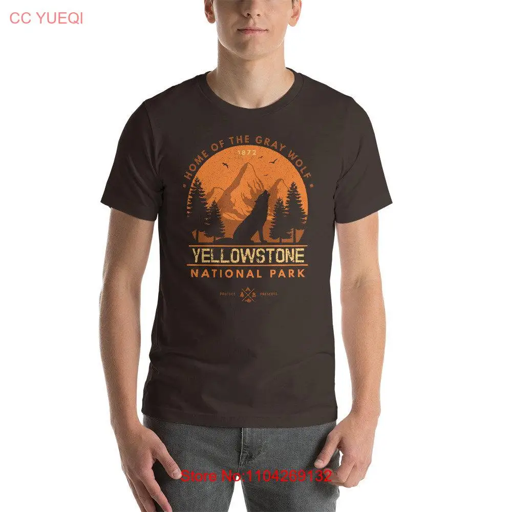 Yellowstone National Park Home of Gray Wolf Wildlife T Shirt Adventure Hiking Camping Outdoor Enthusiasts