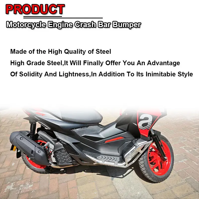 SRGT200 Motorcycle Accessories Highway Engine Guard Crash Bar Fit For Aprilia SR-GT 200 2024 Frame Bumper Fairing Protector Bars