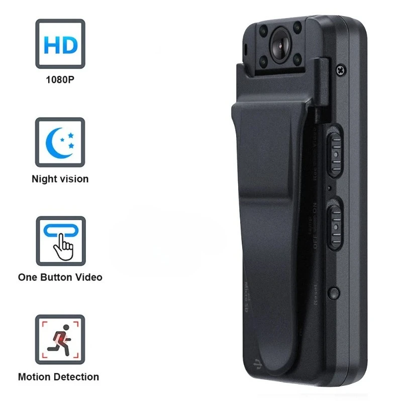 كاميرا يمكن حملها بالجسم صغيرة كشف الحركة 4 قطعة الأشعة تحت الحمراء للرؤية الليلية كامل HD 1080P تسجيل الفيديو الرياضة DV للدراجة #2