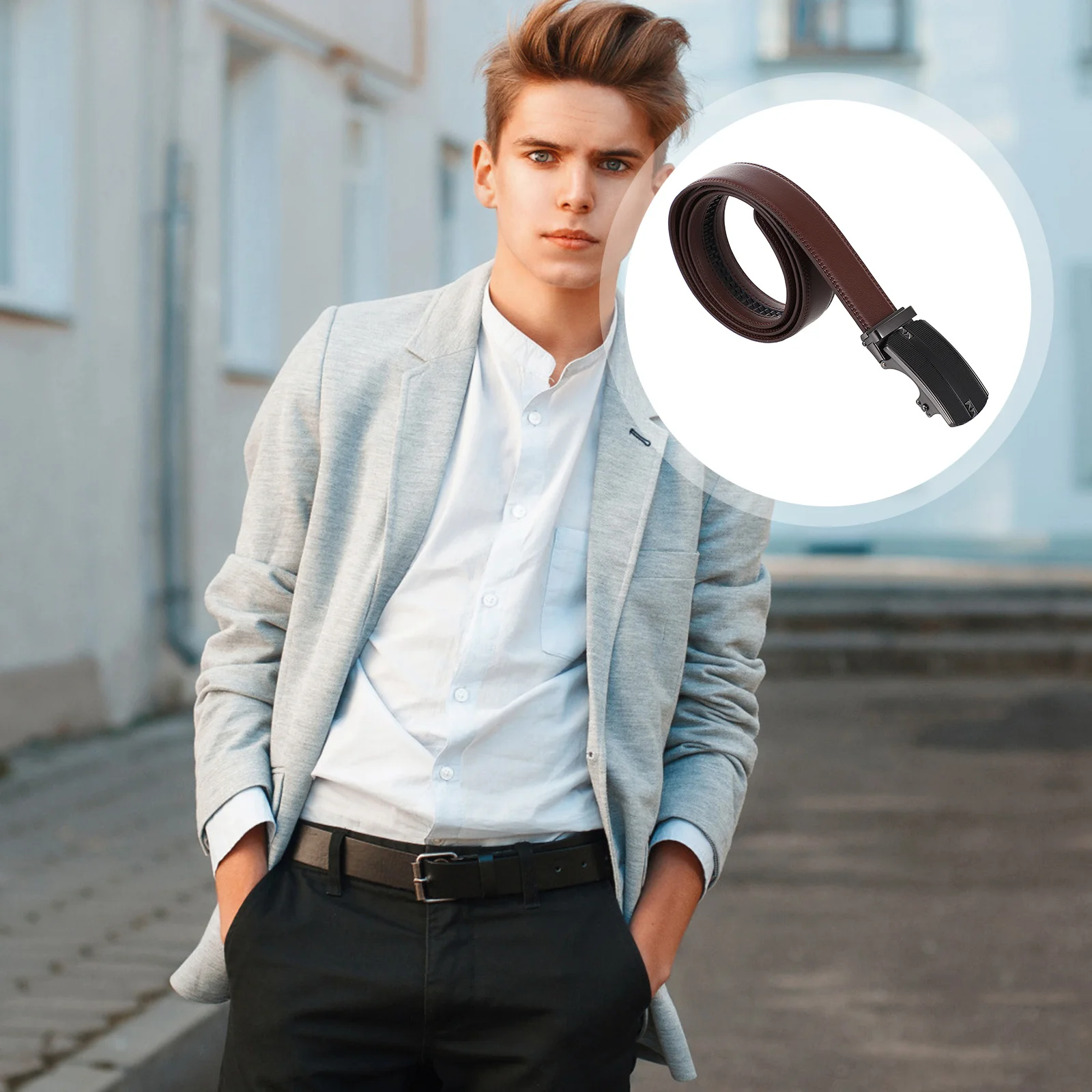 

1 pc Automatic Buckle Men Belt Premium Waistband For Gentlemen Durable Fashion Business Belt Male Strap