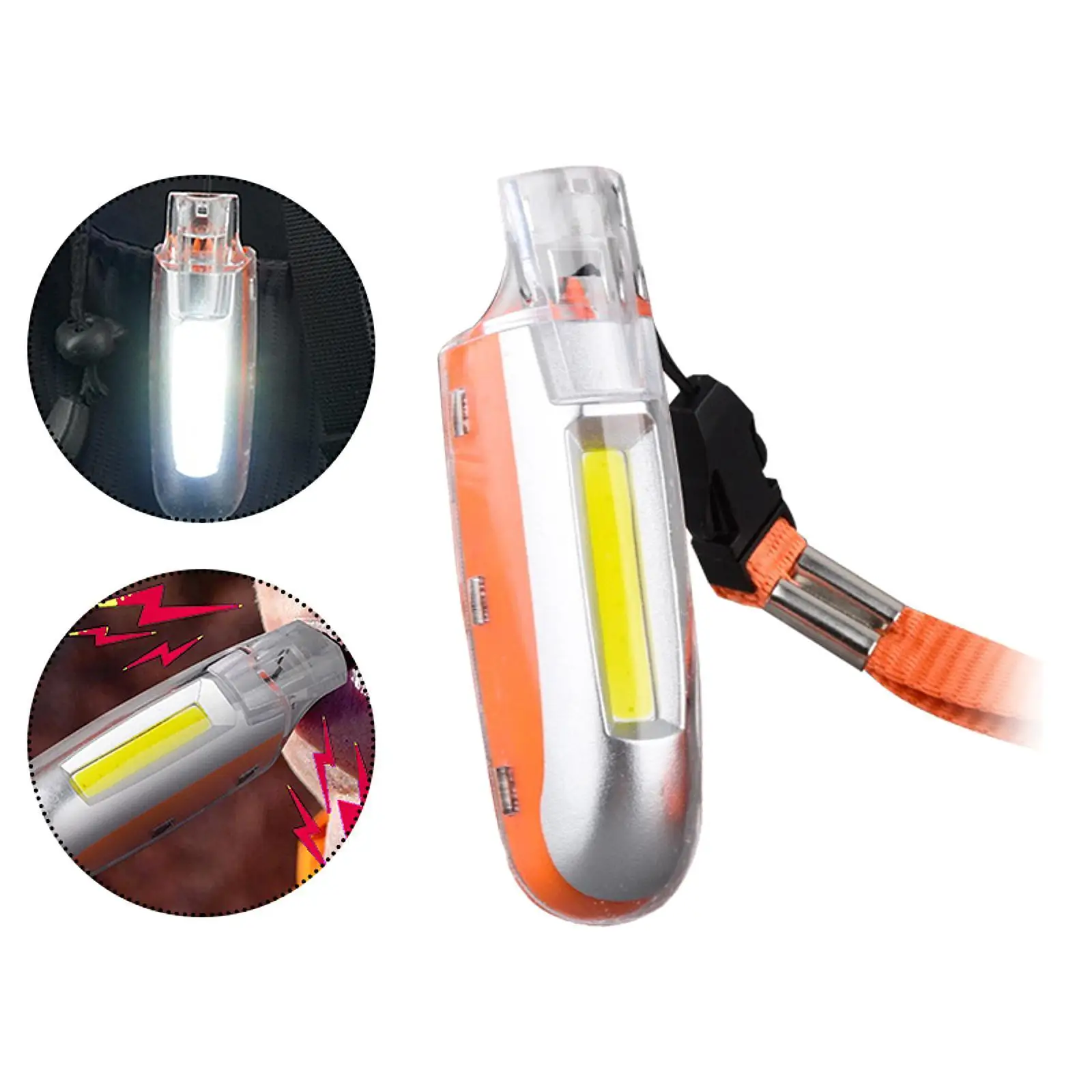 LED-Pfeifenlicht, 3 Lichtmodi, Warnpfeife für Camping, Überleben, Angeln