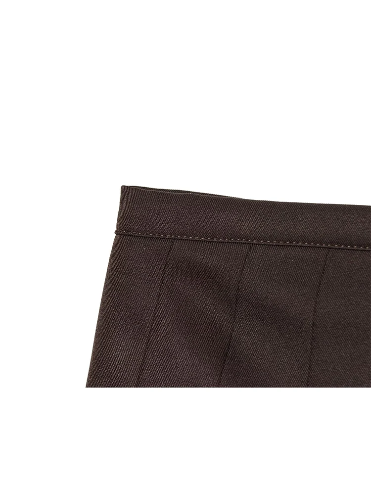 겨울 신상 여성 빈티지 롱 스커트 솔리드 엘레강트 편안한 레저 미디 드레스 여성 패션 A라인 지퍼 플리츠 스커트