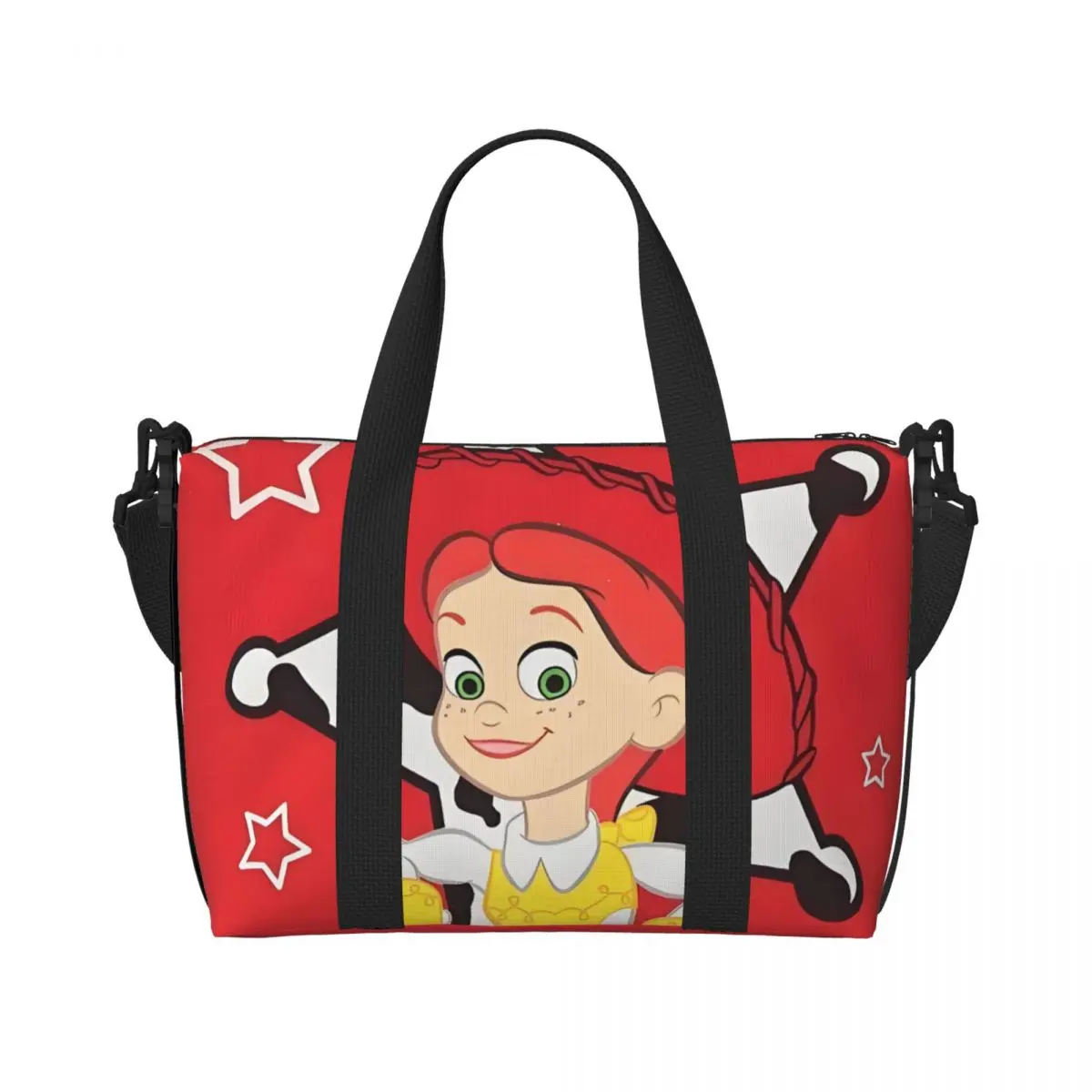 

Custom Toy Story Beach Tote Bag for Women Cartoon Anime Figure Large Compartment Gym Beach Travel Bags