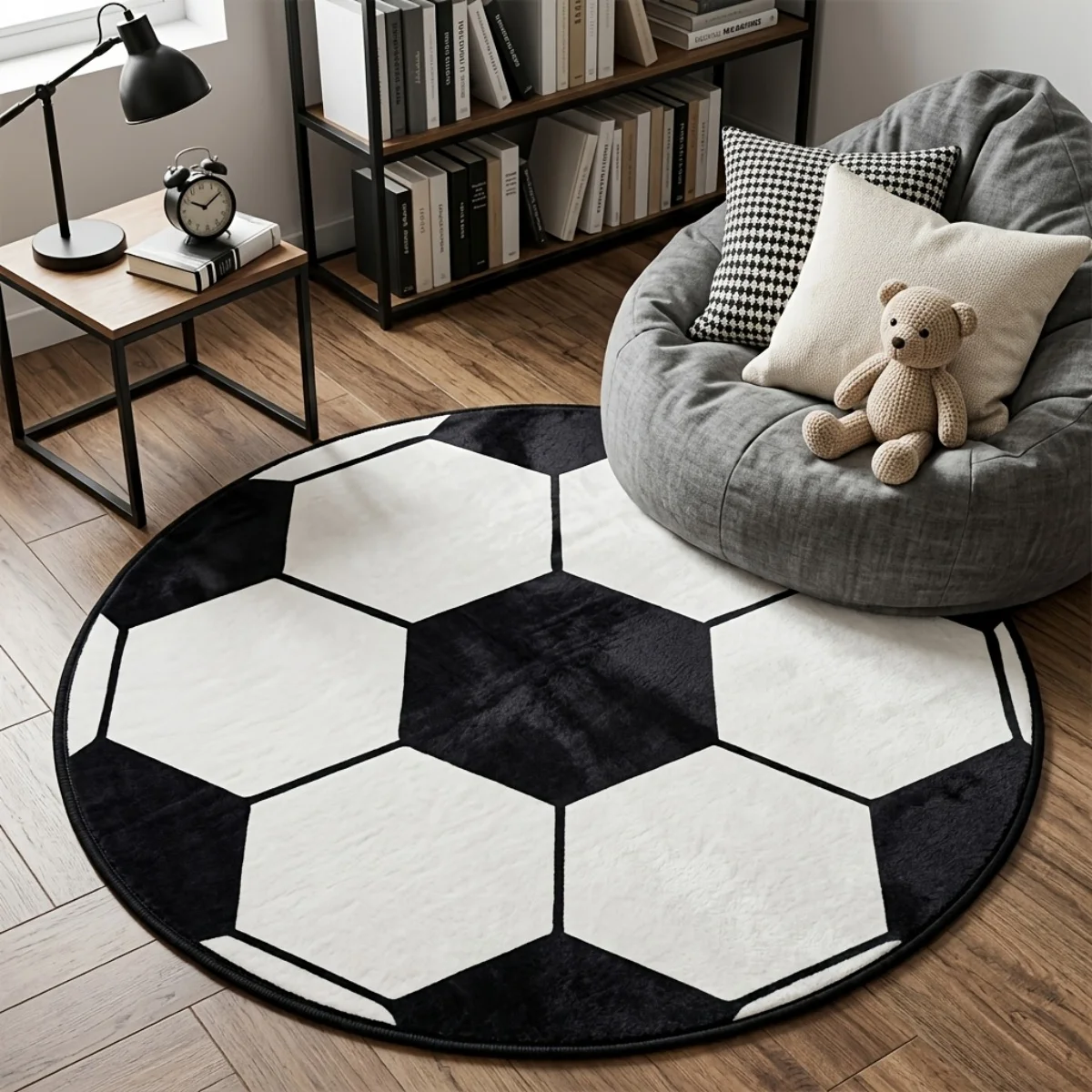 Natural Cave Water Scenery Round Area Rug, Blue Underground Lake Print Non Slip Washable Circular Floor Mat, Nature Landscape