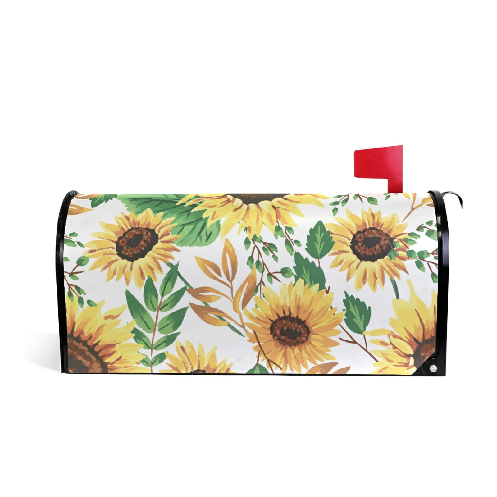 

Watercolor Sunflowers Mailbox Cover Magnetic Wrap Waterproof Sunscreen Standard Size Home Garden Yard Outside Decor Stickers