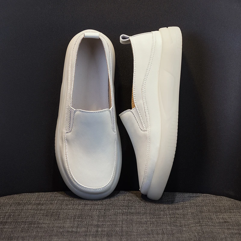 100% Genuine Leather Women\'s Casual Shoes New Designer Cowhide Leather Loafers Spring Summer Ladies Low Top Flat Sneakers Shoes