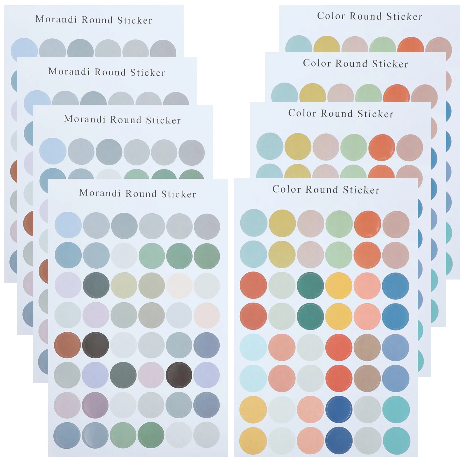 

8 Sheets Colorful Dot Stickers Round Adhesive Labels for Home Office School Projects and Sorting Round Marker Stickers