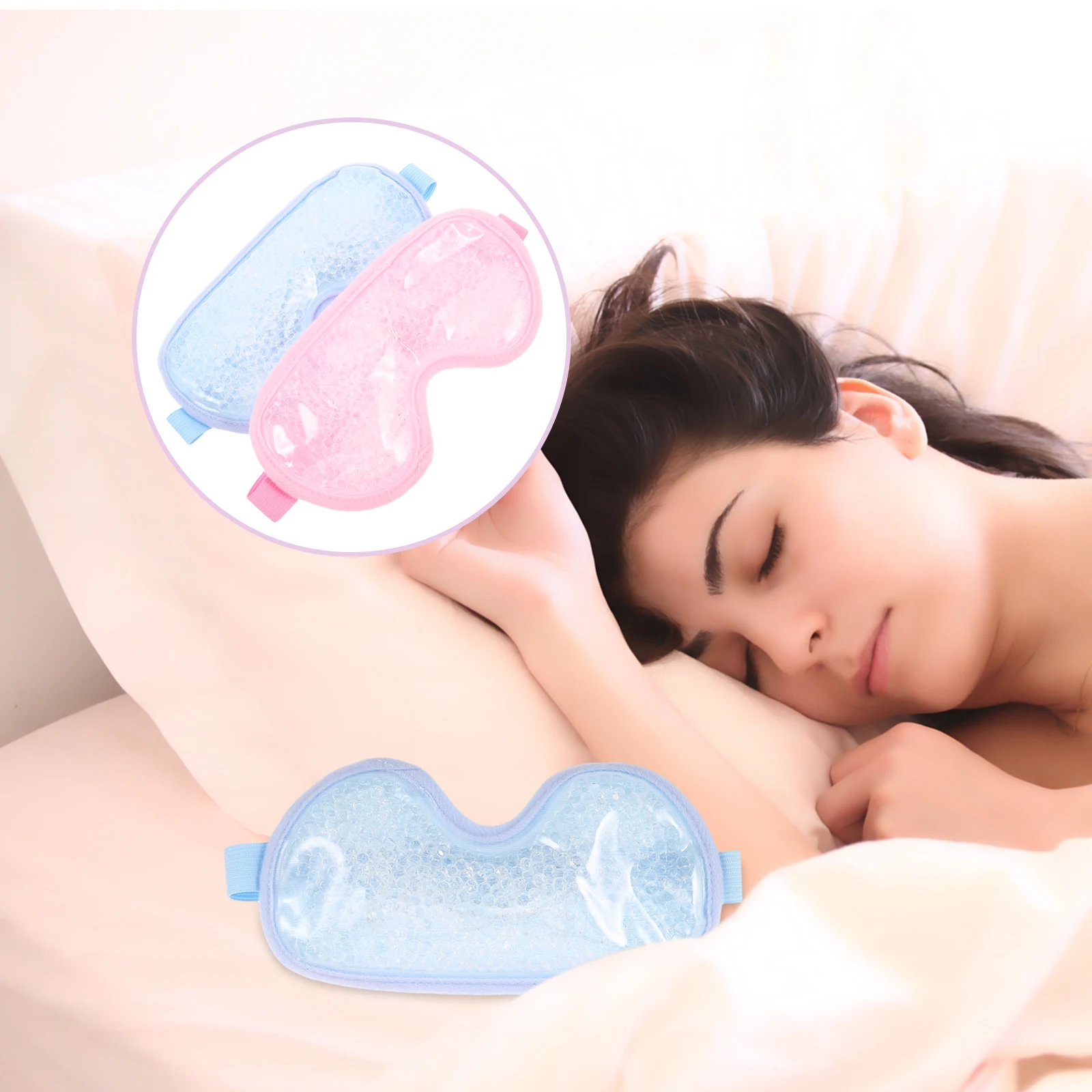 

2Pcs Eye Mask Reusable Hot Cooling Therapy for Puffiness Dark Circles Dry Eyes Hot Compress Relaxation