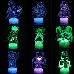 Anime Naruto Uzumaki LED Night Light Toys Akatsuki Kakashi Hatake 3D Table Lamp Gift 7/16 Colors USB charging