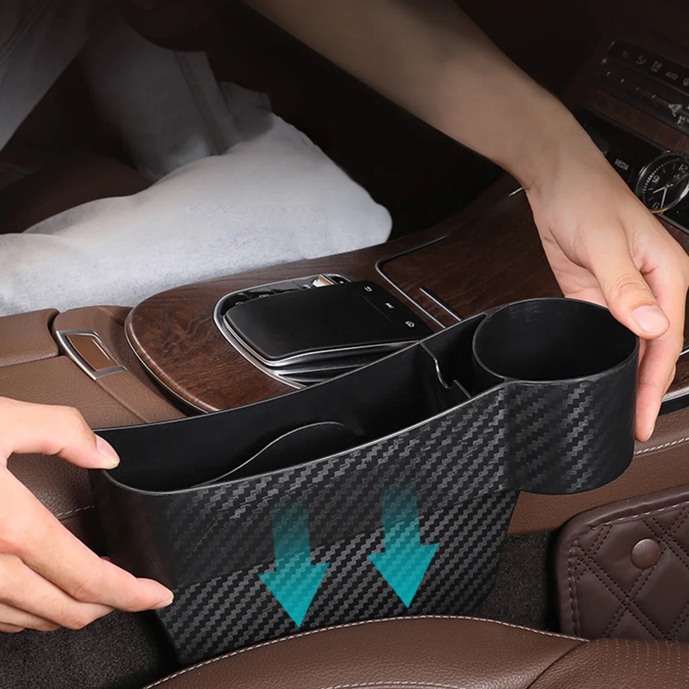 

2 pcs Car Seat Storage Organizer Gap Filler With Cup Holder For Phone Keys Cards Cables Bottles Auto Interior Box